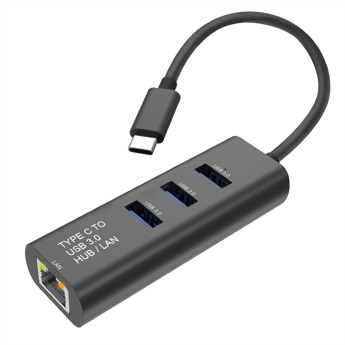 STANDARD USB-C zu Gigabit Ethernet Konverter + Hub 3x-0