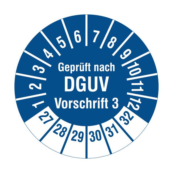 Labelident Prüfplaketten DGUV Vorschrift 3, Ø 20 mm, 1.000 Etiketten