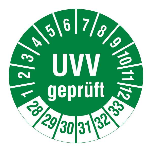 Labelident Prüfplaketten UVV geprüft, Ø 30 mm, 1.000 Etiketten