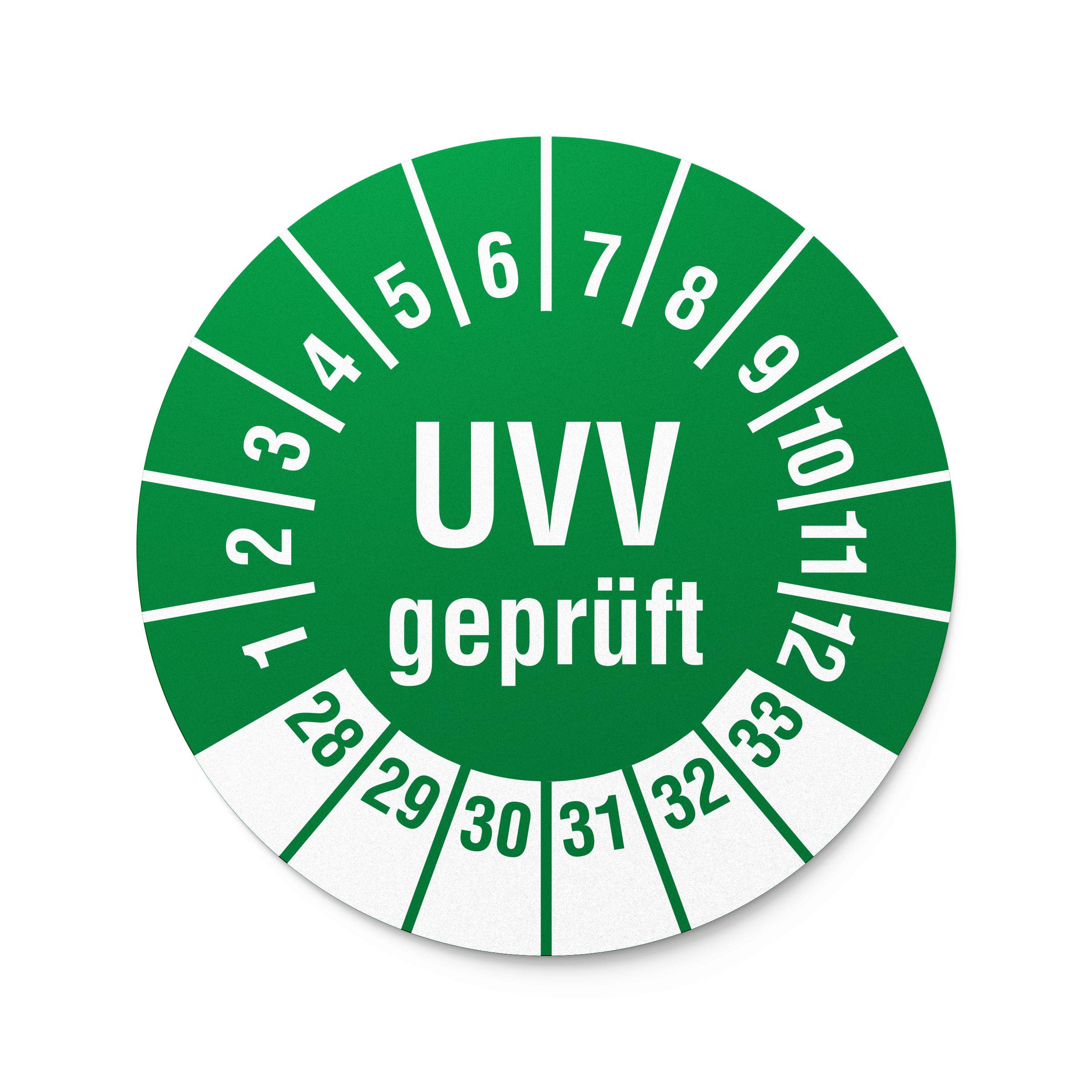 Labelident Prüfplaketten UVV geprüft, Ø 30 mm, 1.000 Etiketten-1