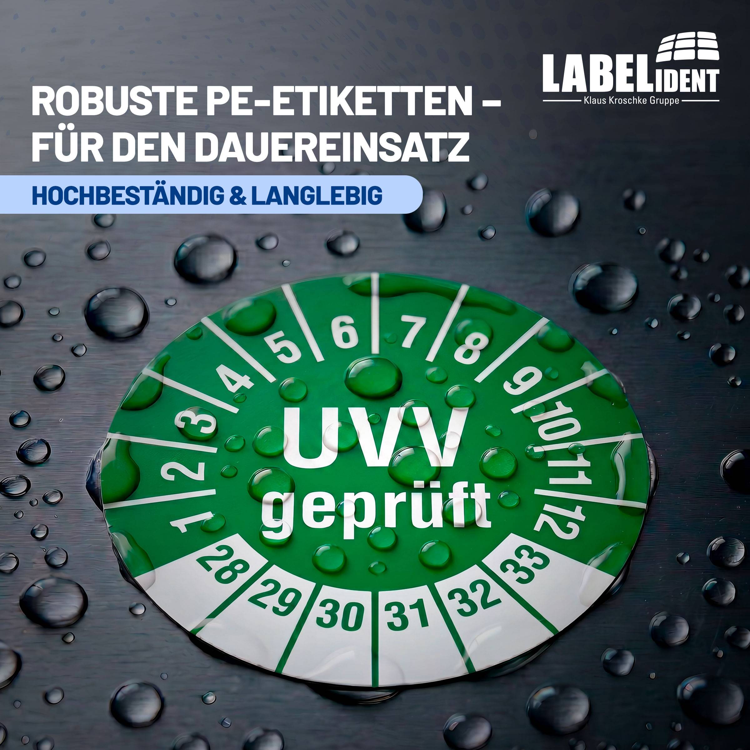 Labelident Prüfplaketten UVV geprüft, Ø 30 mm, 1.000 Etiketten-2