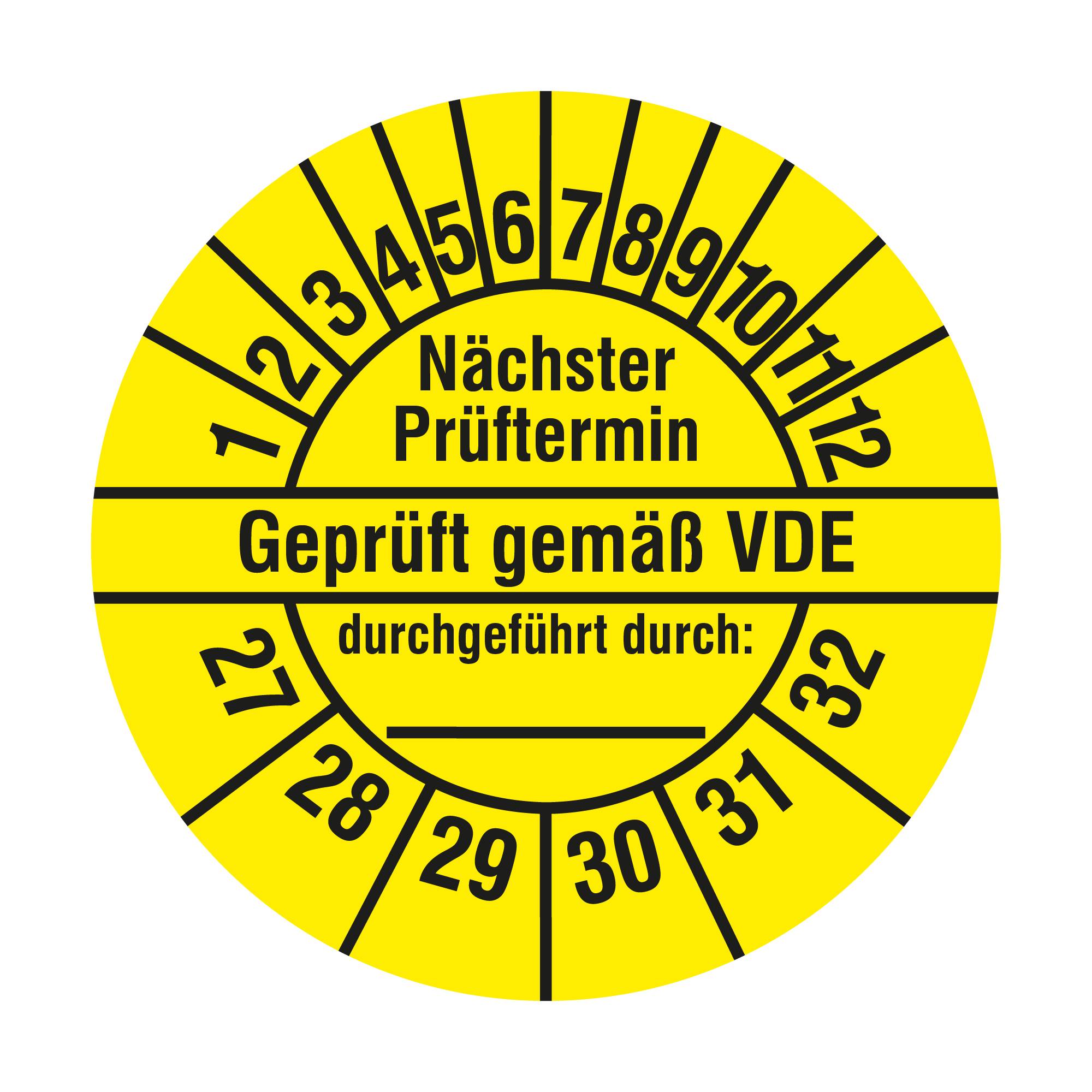 Labelident Prüfplaketten Geprüft gemäß VDE, Ø 20 mm, 1.000 Etiketten-0
