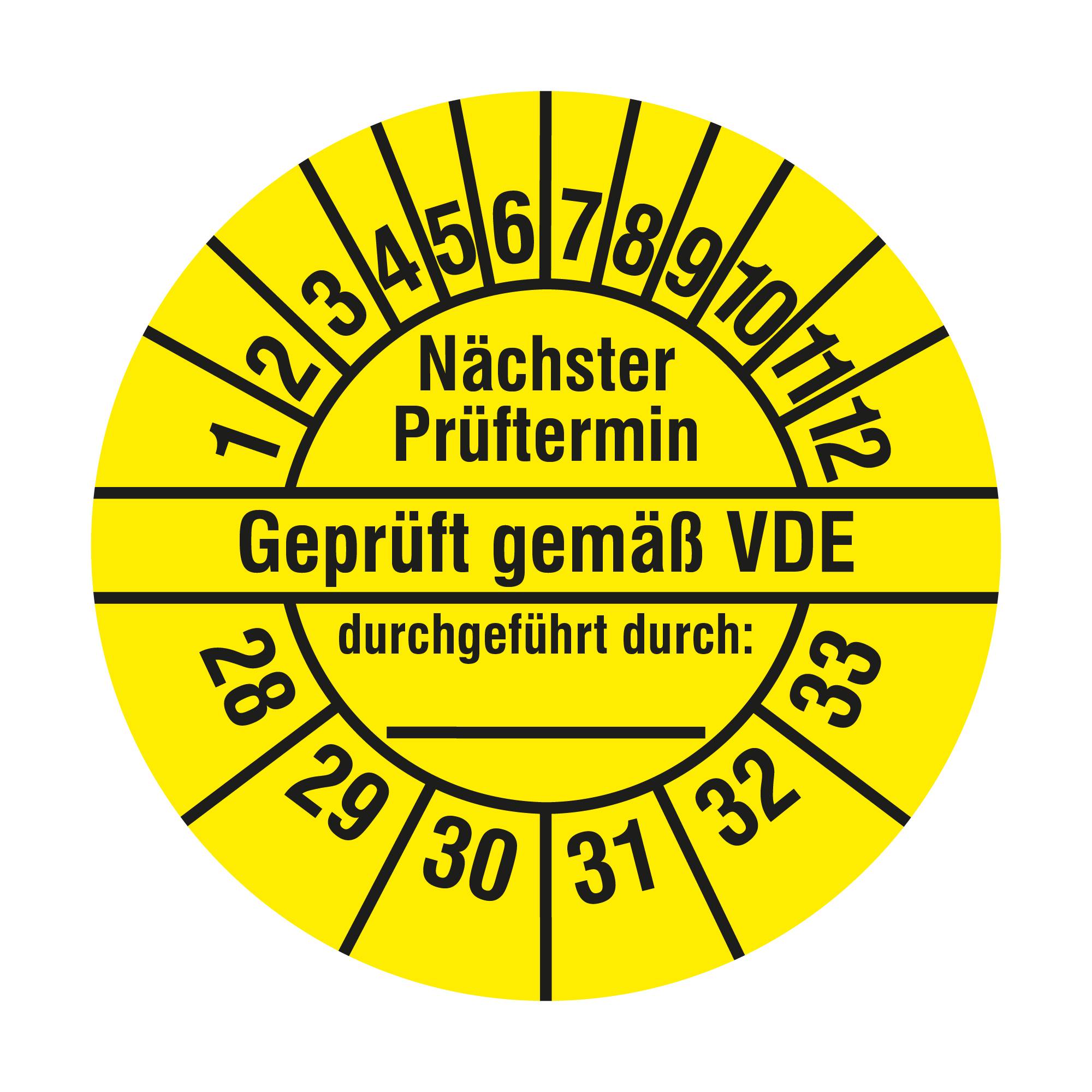 Labelident Prüfplaketten Geprüft gemäß VDE, Ø 20 mm, 1.000 Etiketten-0