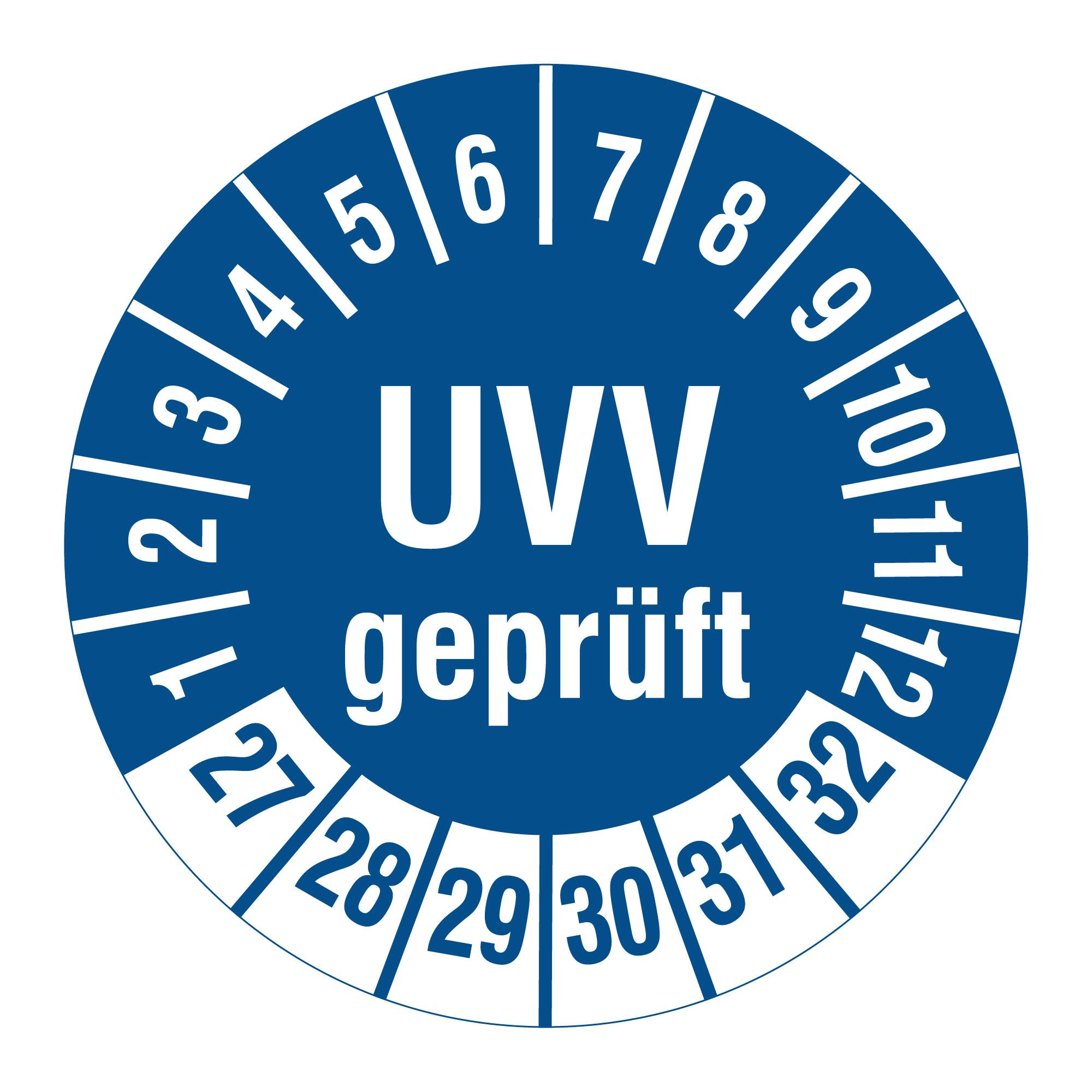 Labelident Prüfplaketten UVV geprüft, Ø 30 mm, 1.000 Etiketten-0