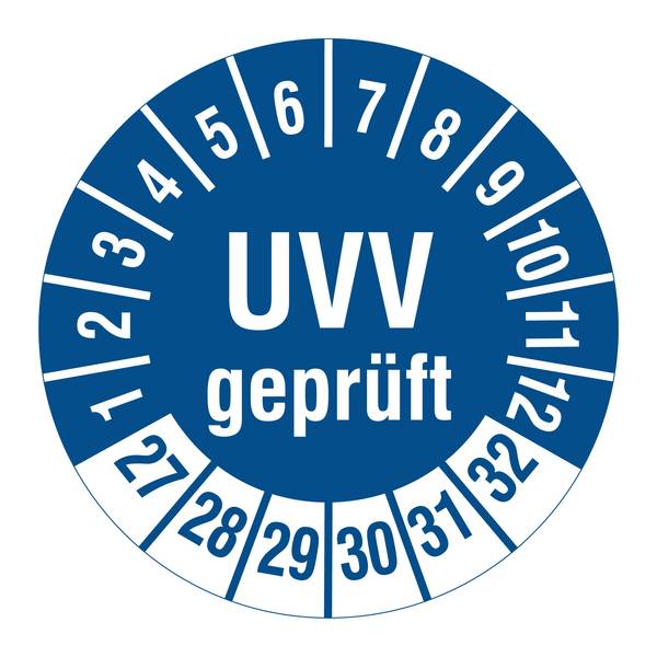 Labelident Prüfplaketten UVV geprüft, Ø 30 mm, 1.000 Etiketten