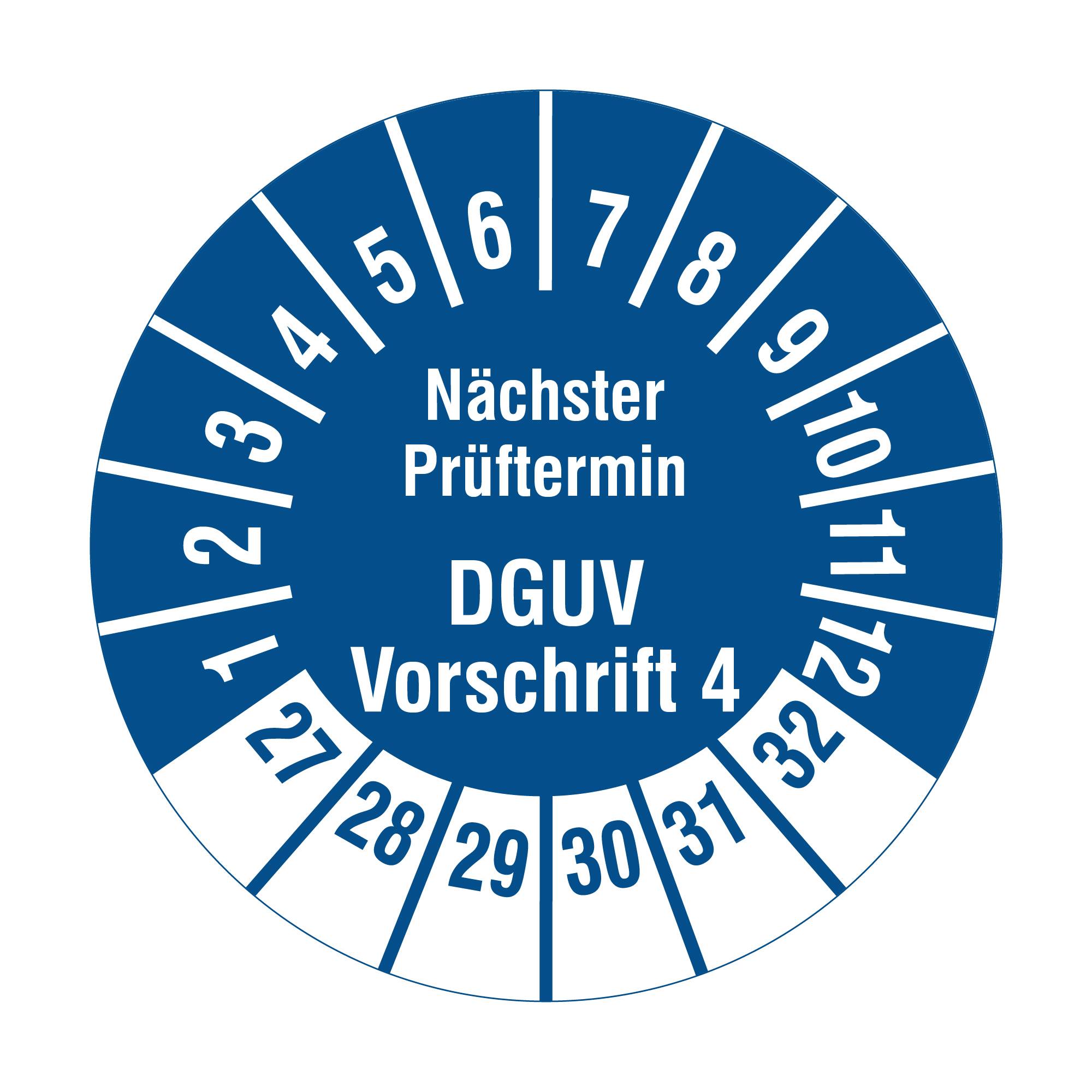 Labelident Prüfplaketten Nächster Prüftermin DGUV V4, Ø 20 mm, 1.000 Etiketten-0