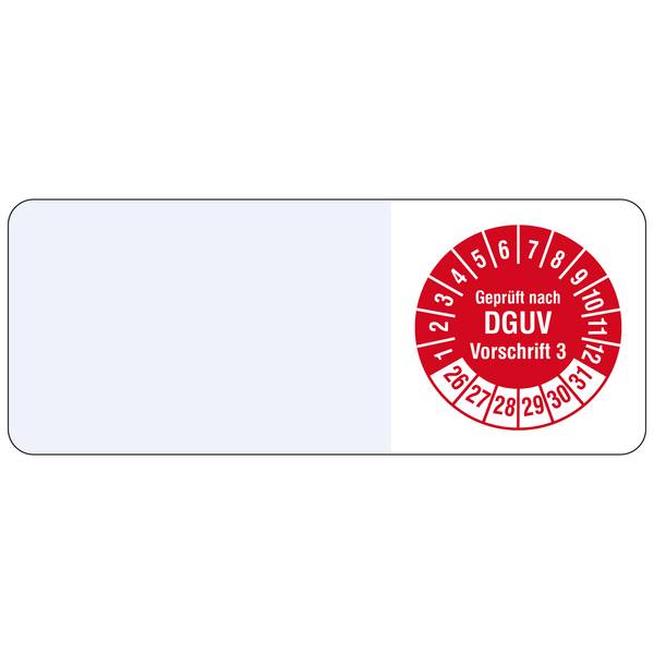 Labelident Kabelprüfplaketten DGUV Vorschrift 3, 20 x 50 mm, 1.000 Etiketten
