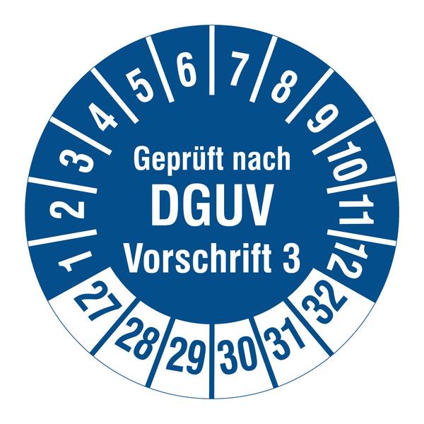 Labelident Prüfplaketten DGUV Vorschrift 3, Ø 30 mm, 1.000 Etiketten