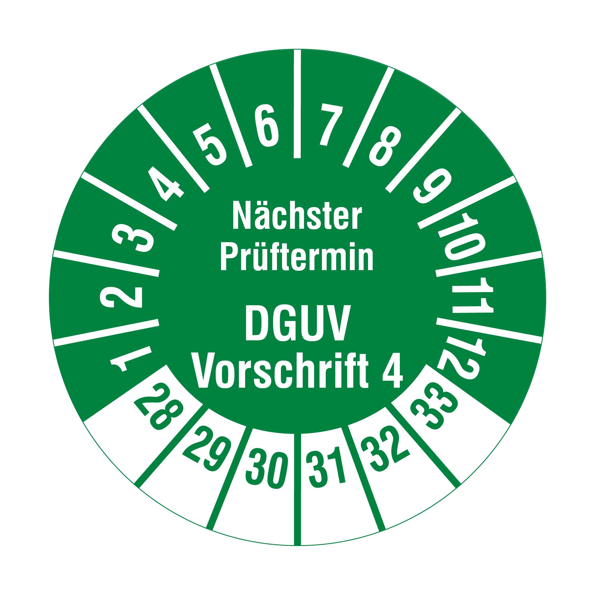 Labelident Prüfplaketten Nächster Prüftermin DGUV V4, Ø 20 mm, 1.000 Etiketten-0