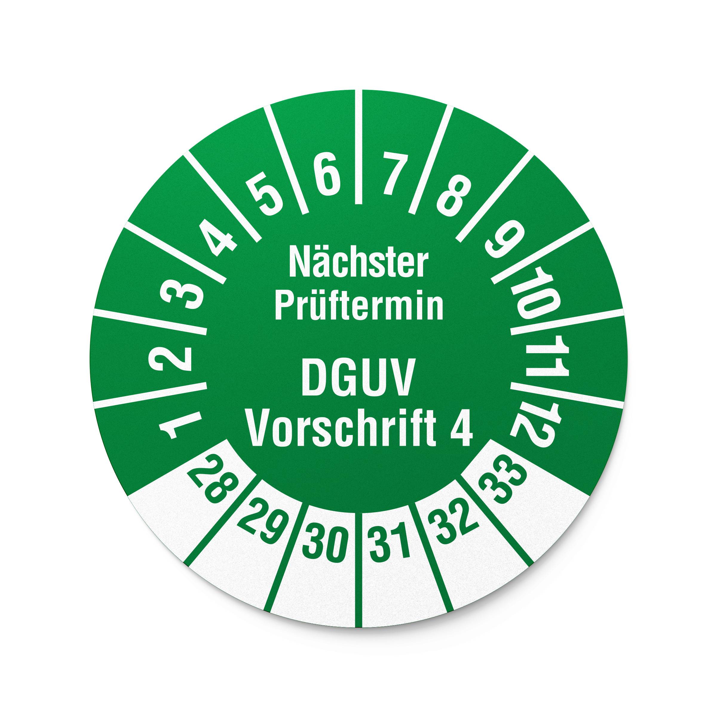 Labelident Prüfplaketten Nächster Prüftermin DGUV V4, Ø 20 mm, 1.000 Etiketten-1