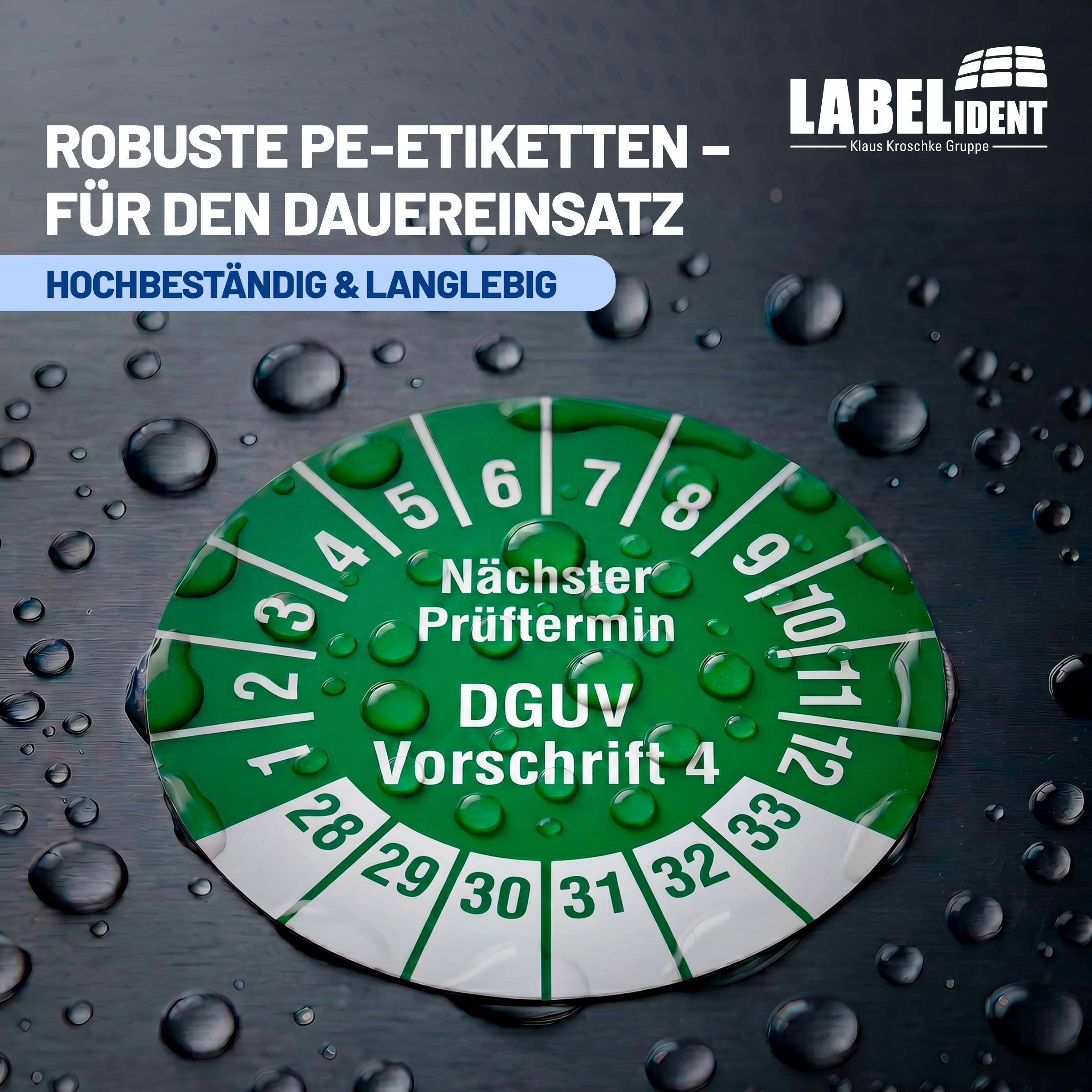 Labelident Prüfplaketten Nächster Prüftermin DGUV V4, Ø 20 mm, 1.000 Etiketten-2
