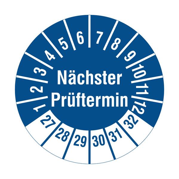 Labelident Prüfplaketten Nächster Prüftermin, Ø 20 mm, 1.000 Etiketten
