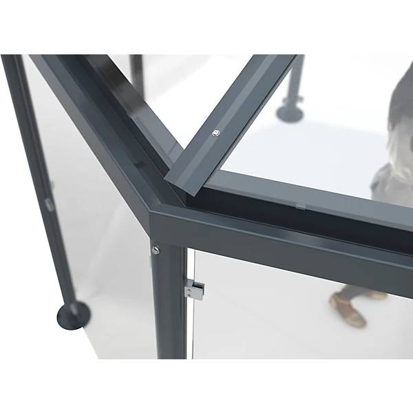 Personenüberdachung im Pavillon-Stil zum Einbetonieren HxBxT 3100 x 3300 x 3300 mm anthrazitgrau RAL 7016. WSM-3