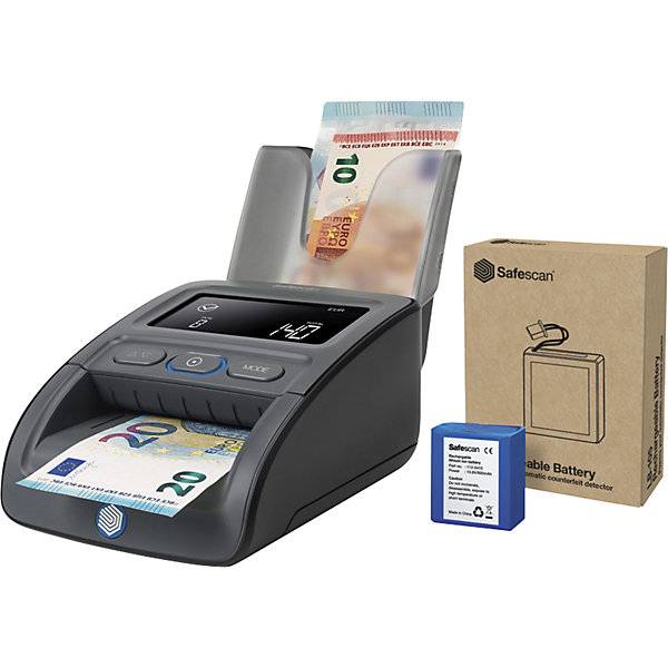 Geldscheinprüfgerät 155-S Set automatisch mit Stapler und Batterie Währung EUR GBP CHF SEK NOK DKK.-0