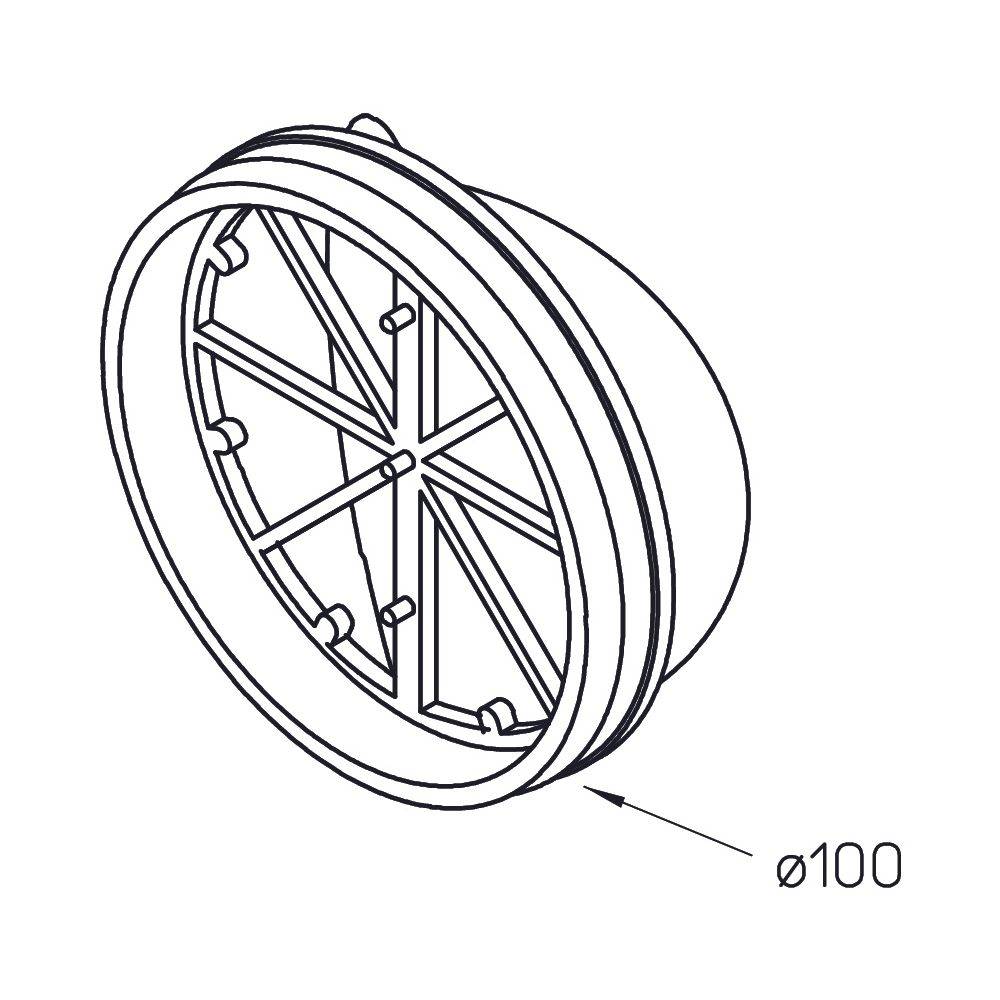 Helios Verschlussklappe RVE 100 luftdicht, DN 100, MS 0,5/1,0-1