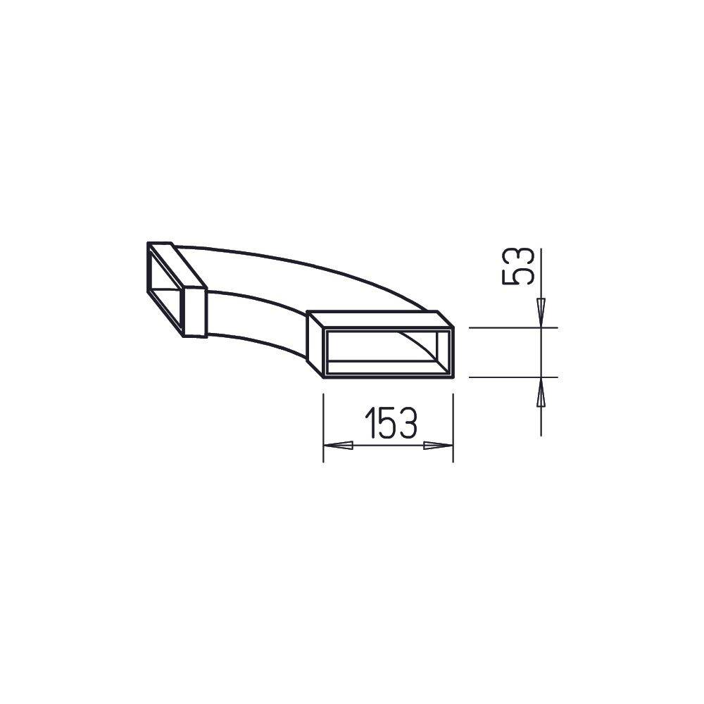 Helios Flachkanalbogen FK-BH 150/90, waagrecht 150x50mm, 90 Grad, Stahlblech verzinkt-1