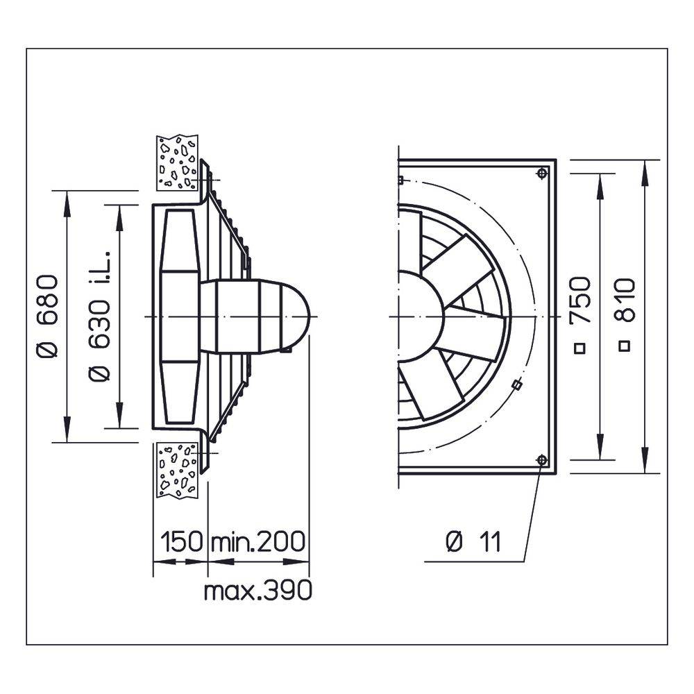 Helios Ventilatoren Axial-Hochleistungsvent. 1-PH HQW 630/4 TK-1