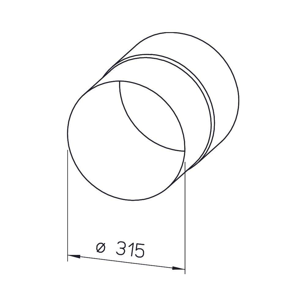 Helios Rohrverbinder RVB 315, Stahlblech verzinkt, DN 315-1