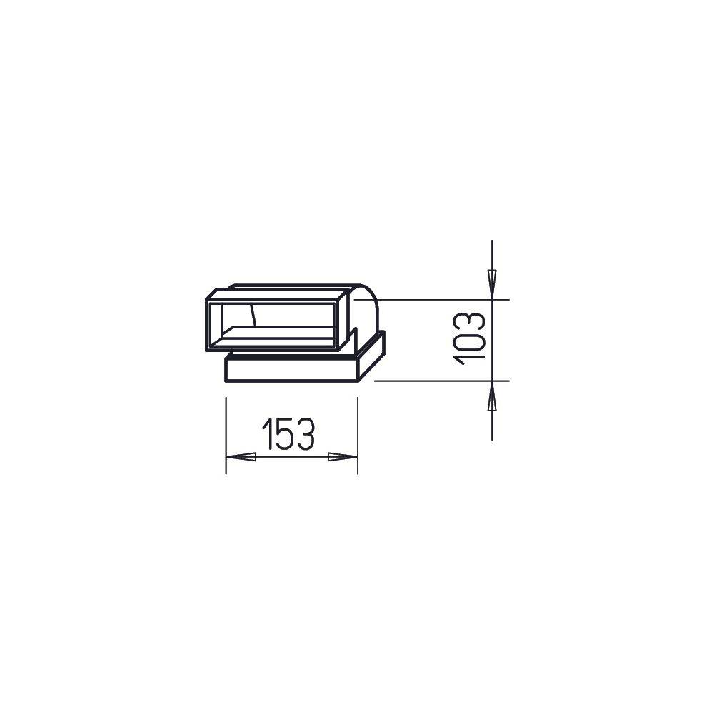 Helios Flachkanalbogen FK-BV 150/90, senkrecht 150x50mm, 90 Grad, Stahlblech verzinkt-1