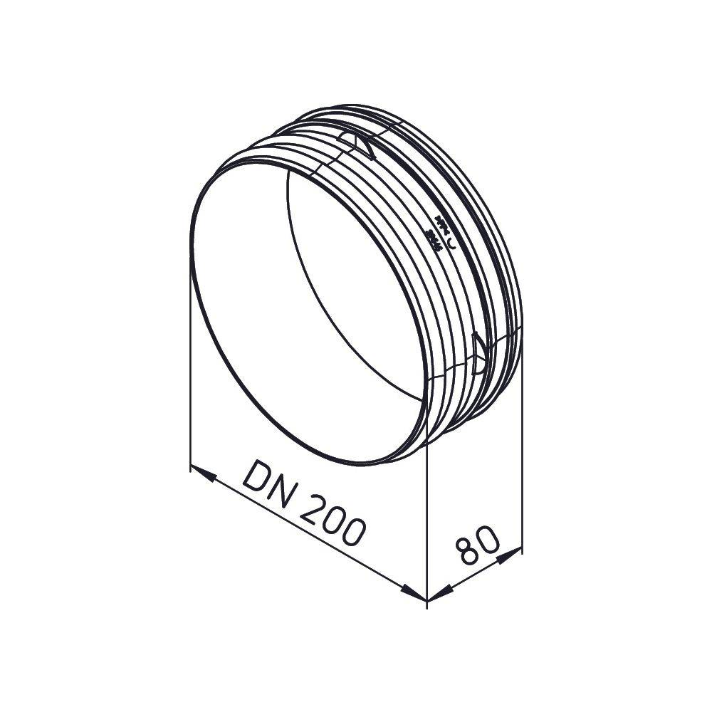 Helios IsoPipe Innenverbinder IP-IV 200, EPE, Brandklasse B1, DN 200-1