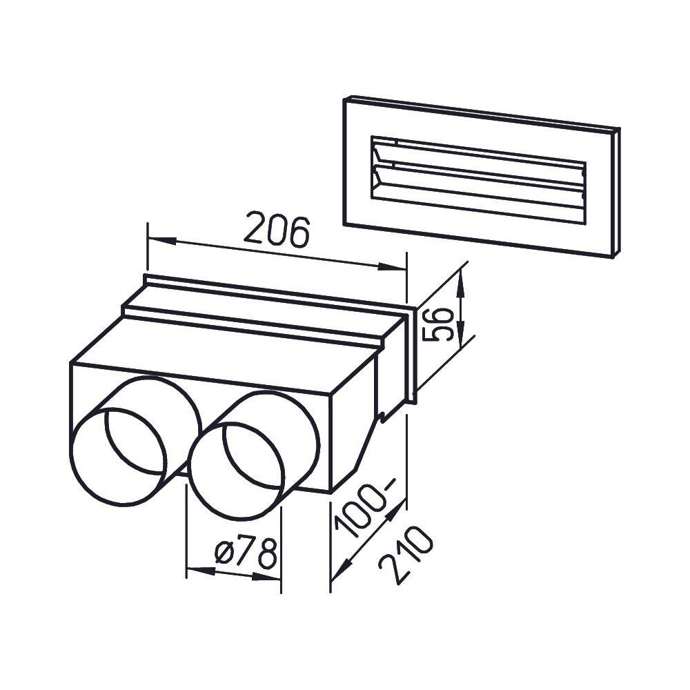 Helios FRS-WDS 2-75 Wanddurchführungs- - Set, 2 x DN 75 mm - 09994-1