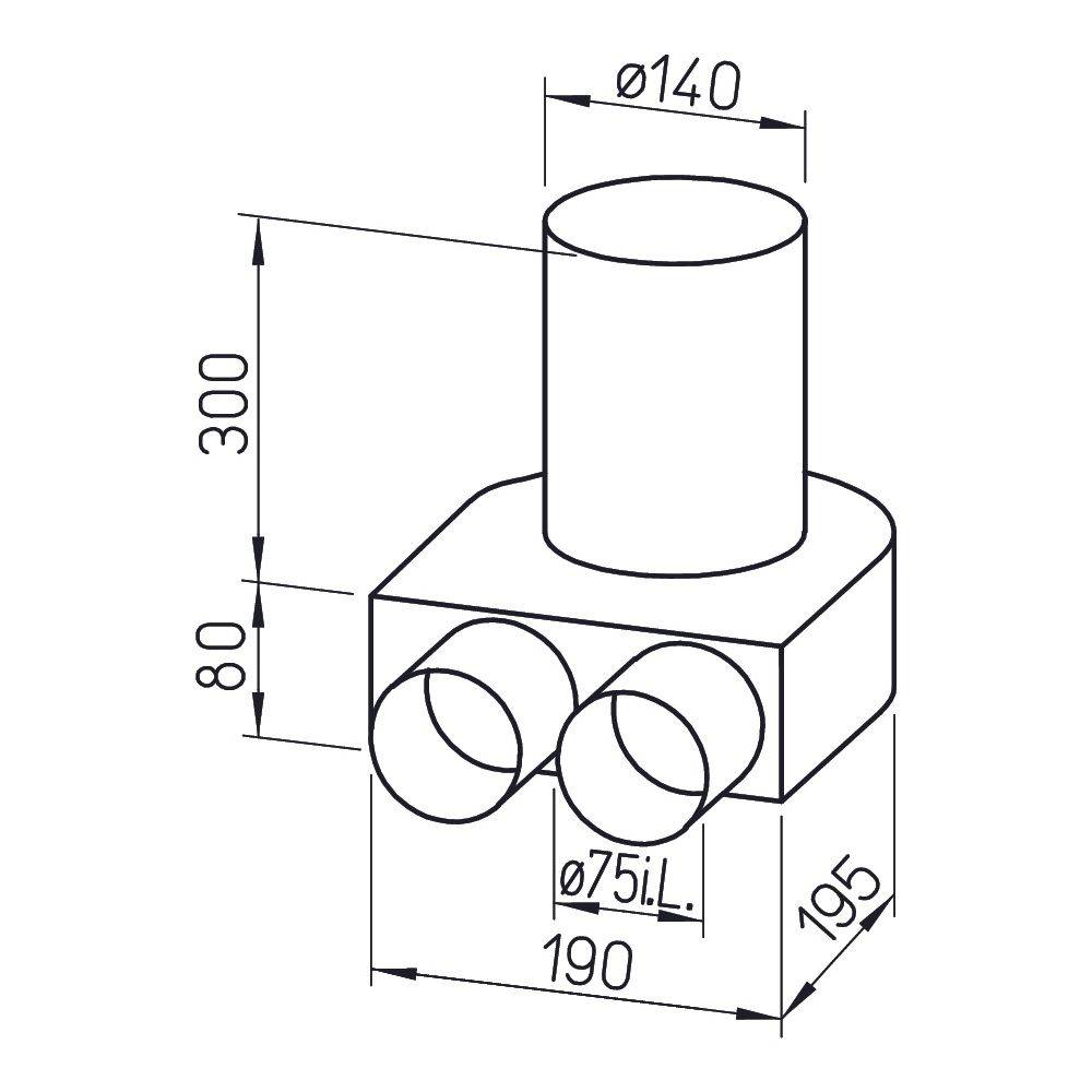 Helios FRS-BKGS 2-75 - Bodenkasten-Set, 2 x DN 75 mm - 09992-1