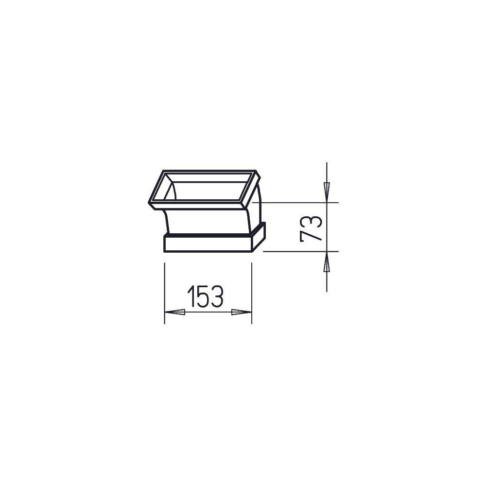 Helios Flachkanalbogen FK-BV 150/45, senkrecht 150x50mm, 45 Grad, Stahlblech verzinkt-1