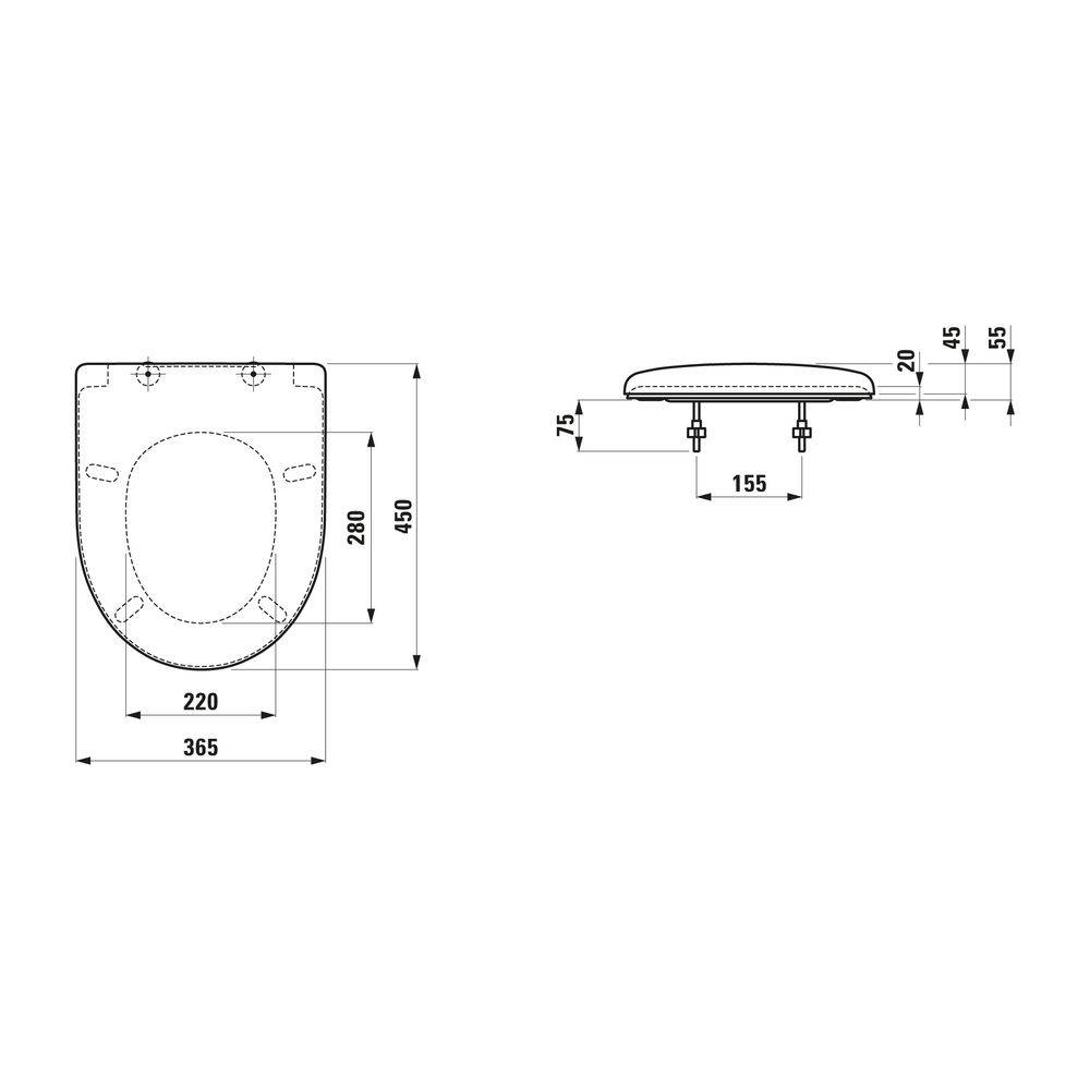 Laufen Moderna R Sitz + Deckel weiß abnehmbar mit Absenkautomatik, 1 Stk.-1