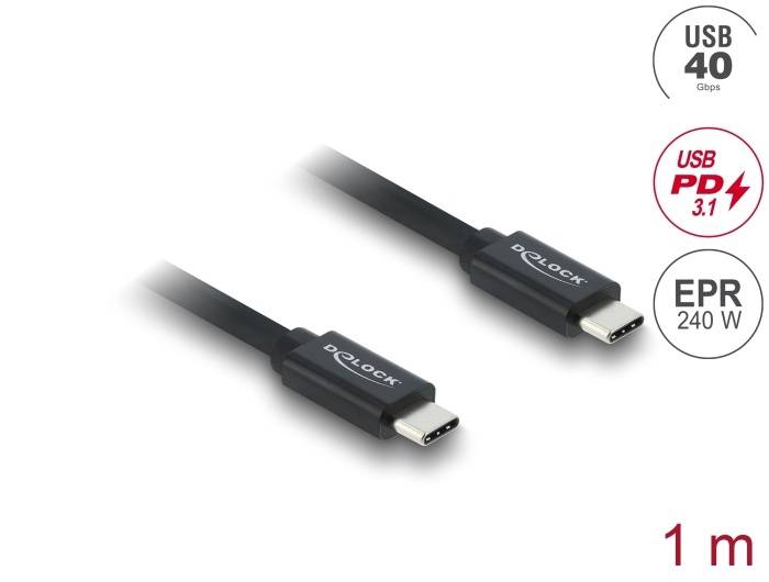 Delock Koaxiales USB 40 Gbps Kabel USB PD 3.1 240 W 1 m-0