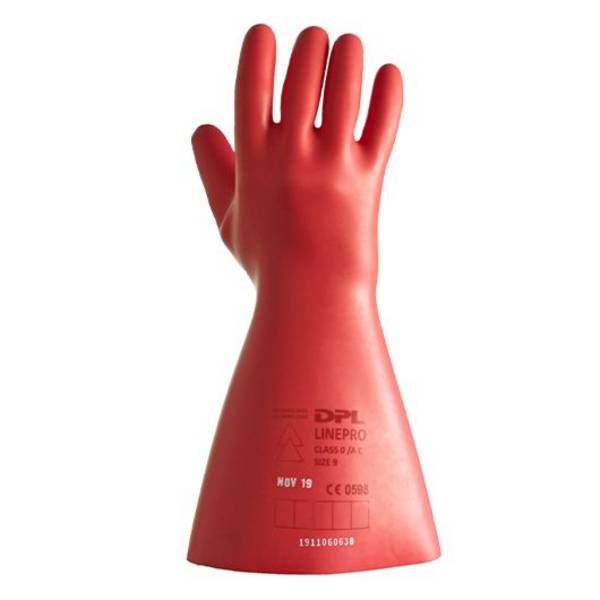 Elektrikerhandschuhe rot, Klasse 0, bis 1.000 V, Größe 9
