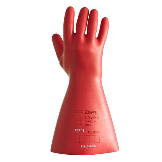 Elektrikerhandschuhe rot, Klasse 0, bis 1.000 V, Größe 9-0
