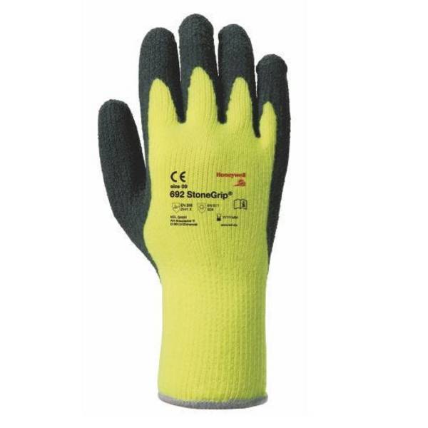 Winterhandschuhe StoneGrip 692, Größe 8, Acryl mit Naturlatexbeschichtung, 10 Paar