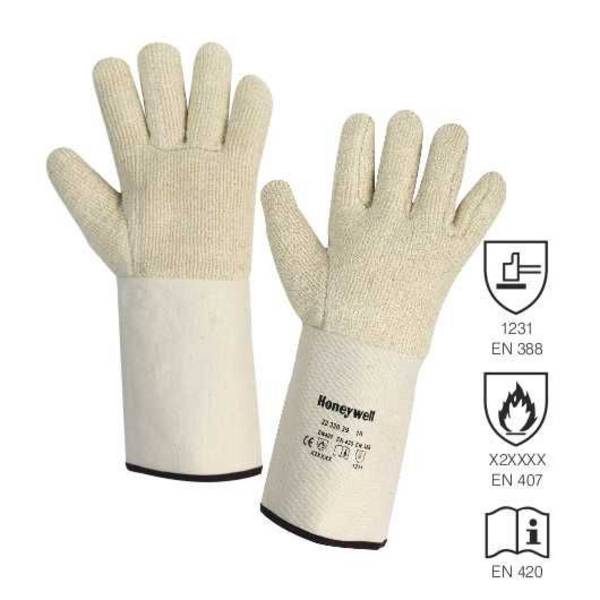 Canvas Hitzeschutzhandschuhe Terrytop, Universalgröße, Kontakthitze bis 250°C, 6 Paar