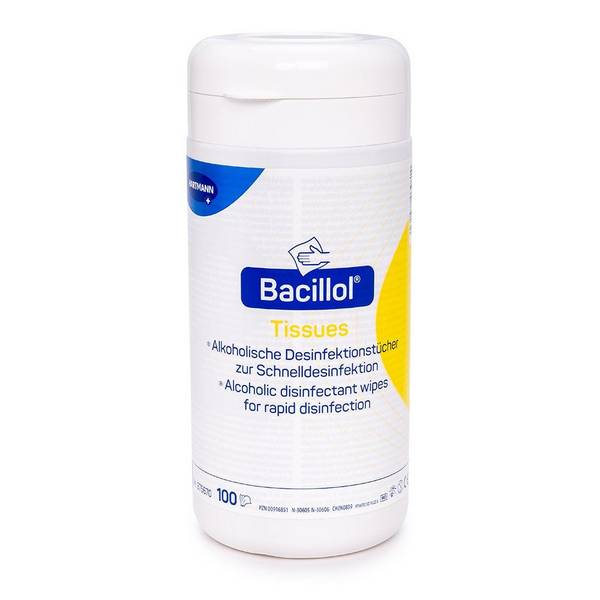 Bacillol Tissues, alkoholische Schnell- Desinfektionstücher, 100 Stück in Spenderdose