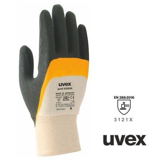 uvex Schutzhandschuhe profi ergo XG20A, Größe 7, für mechanische Allroundarbeiten, 10 Paar-0