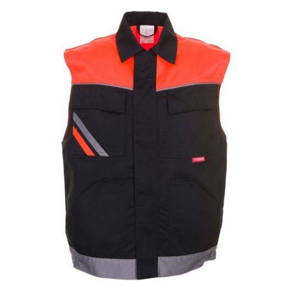 Planam Visline Weste, 2461, schwarz/orange, Größe XL