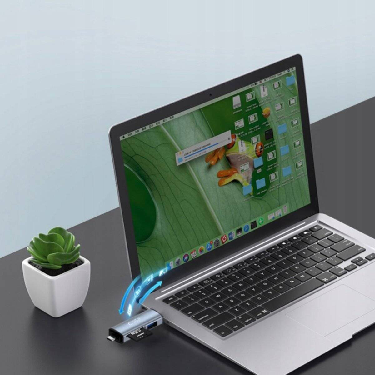 Tech-Protect UltraBoost SD-/Micro-SD-Kartenleser mit USB-C-/USB-A-Anschlüssen – Grau-2
