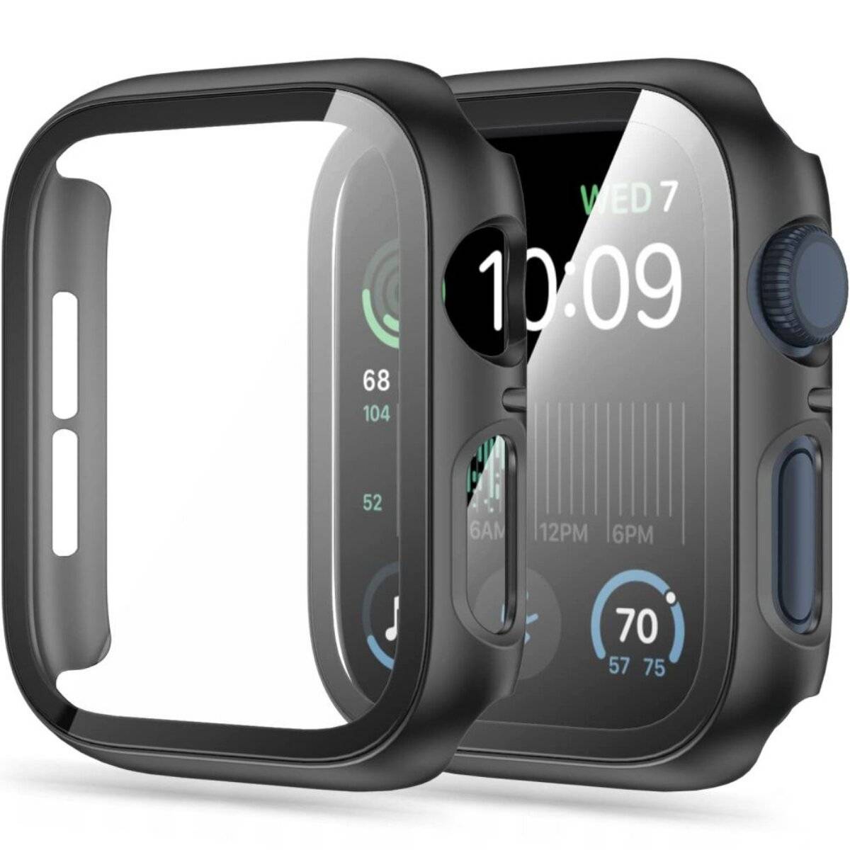 Tech-Protect Defense360 Hülle mit gehärtetem Glas Kompatibel mit Apple Watch 6 (44 mm) Schwarz-0