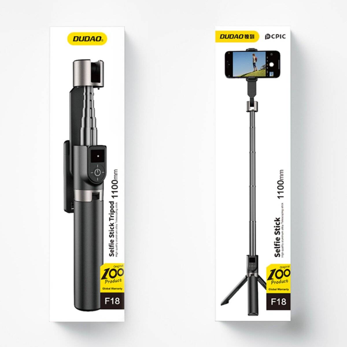 Selfie-Stick / Teleskopstange mit Stativ Dudao F18B – Schwarz-4