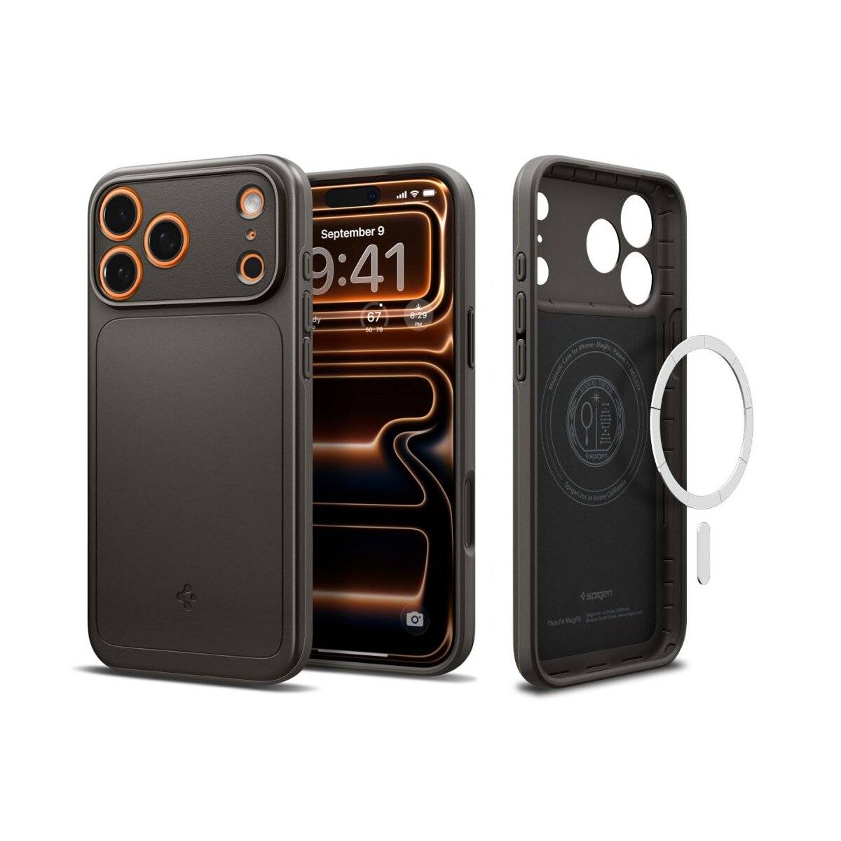 Spigen Thin Fit Case kompatibel mit iPhone 17 Pro Max – Grau-0