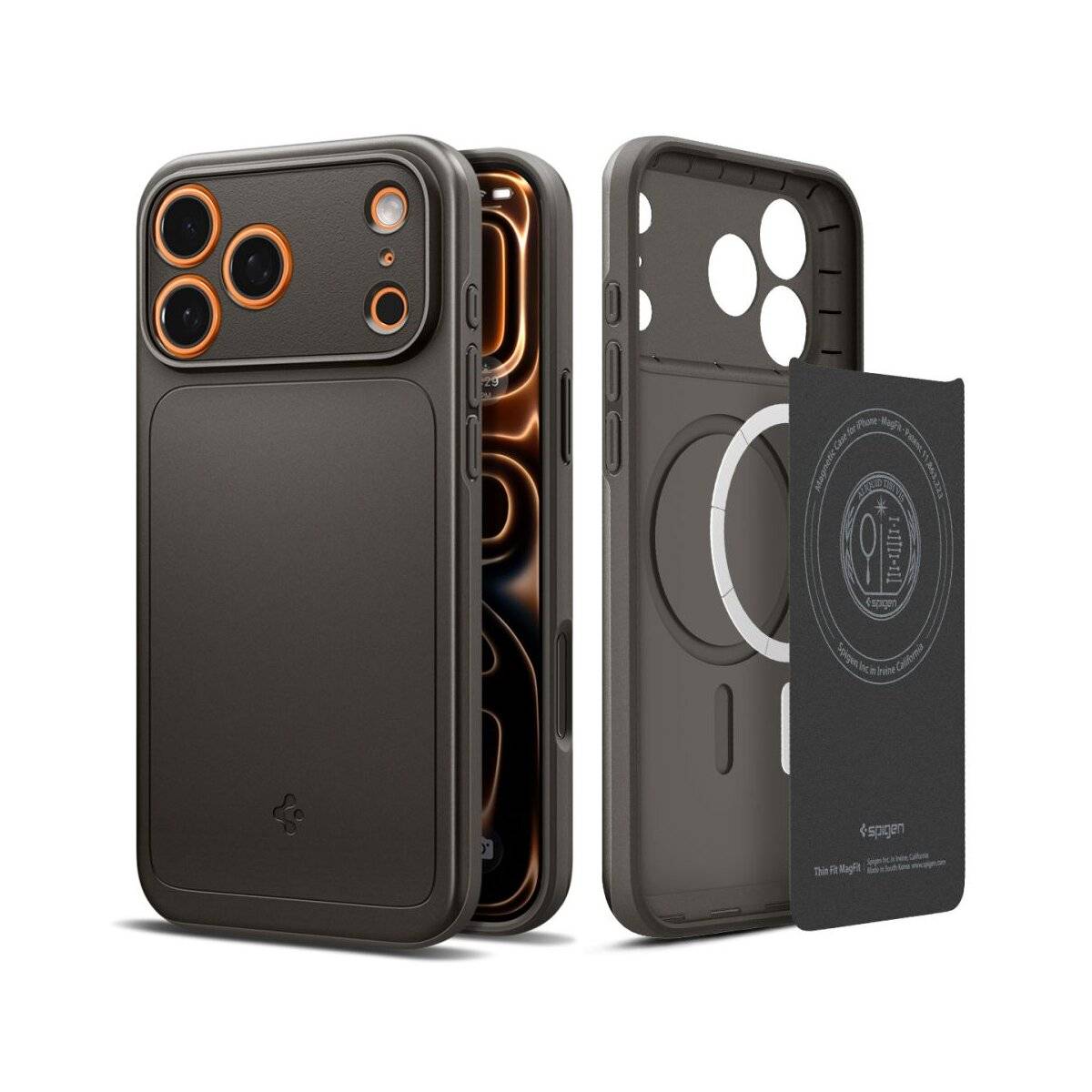 Spigen Thin Fit Case kompatibel mit iPhone 17 Pro Max – Grau-1