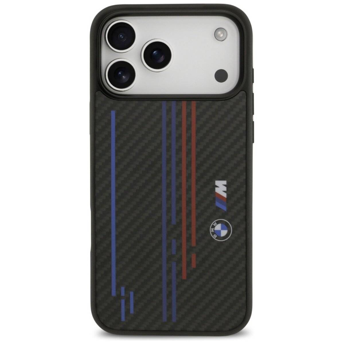 BMW M Kevlar Premium-Schutzhülle mit M-Streifen kompatibel mit iPhone 17 Pro Max - Schwarz-2