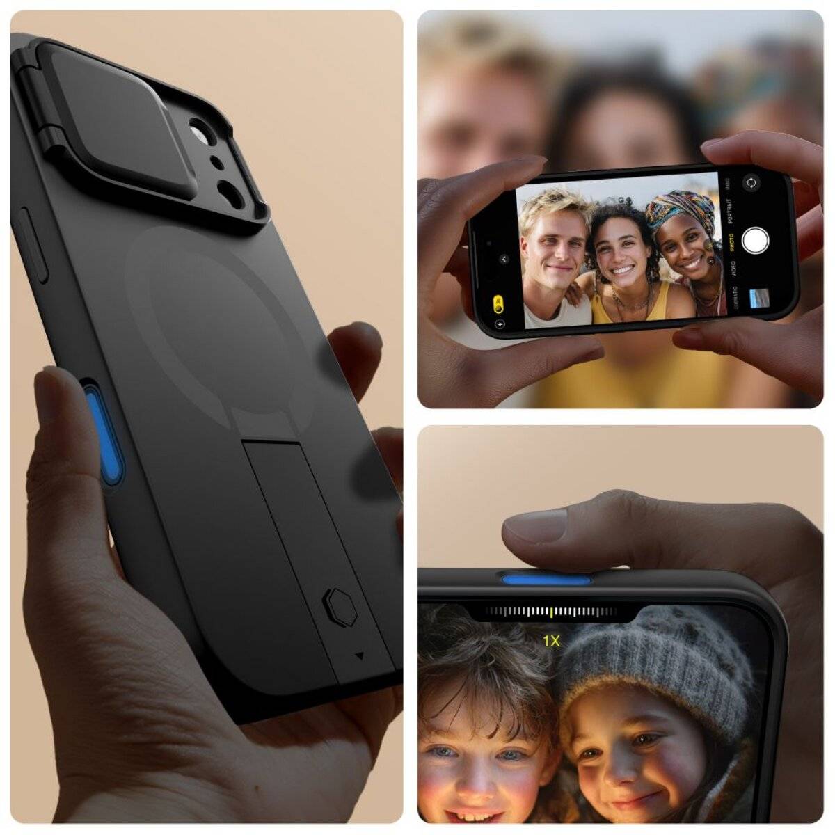 Tech-Protect Kevlar Aura Handyhülle kompatibel mit iPhone 17 Pro Max – Schwarz-1