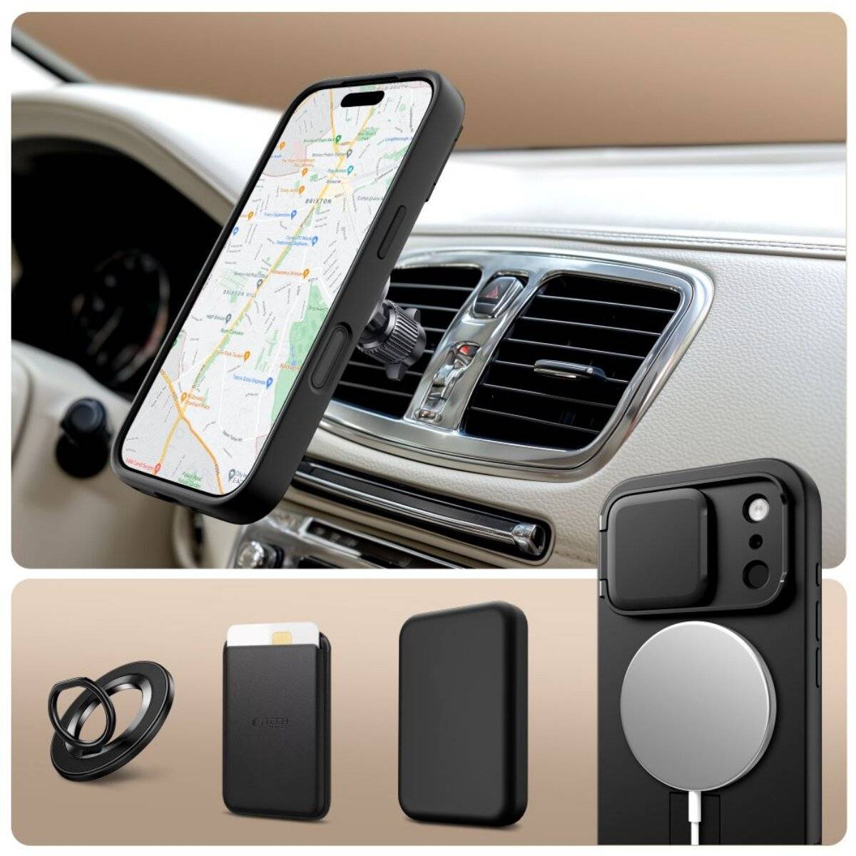 Tech-Protect Kevlar Aura Handyhülle kompatibel mit iPhone 17 Pro Max – Schwarz-2