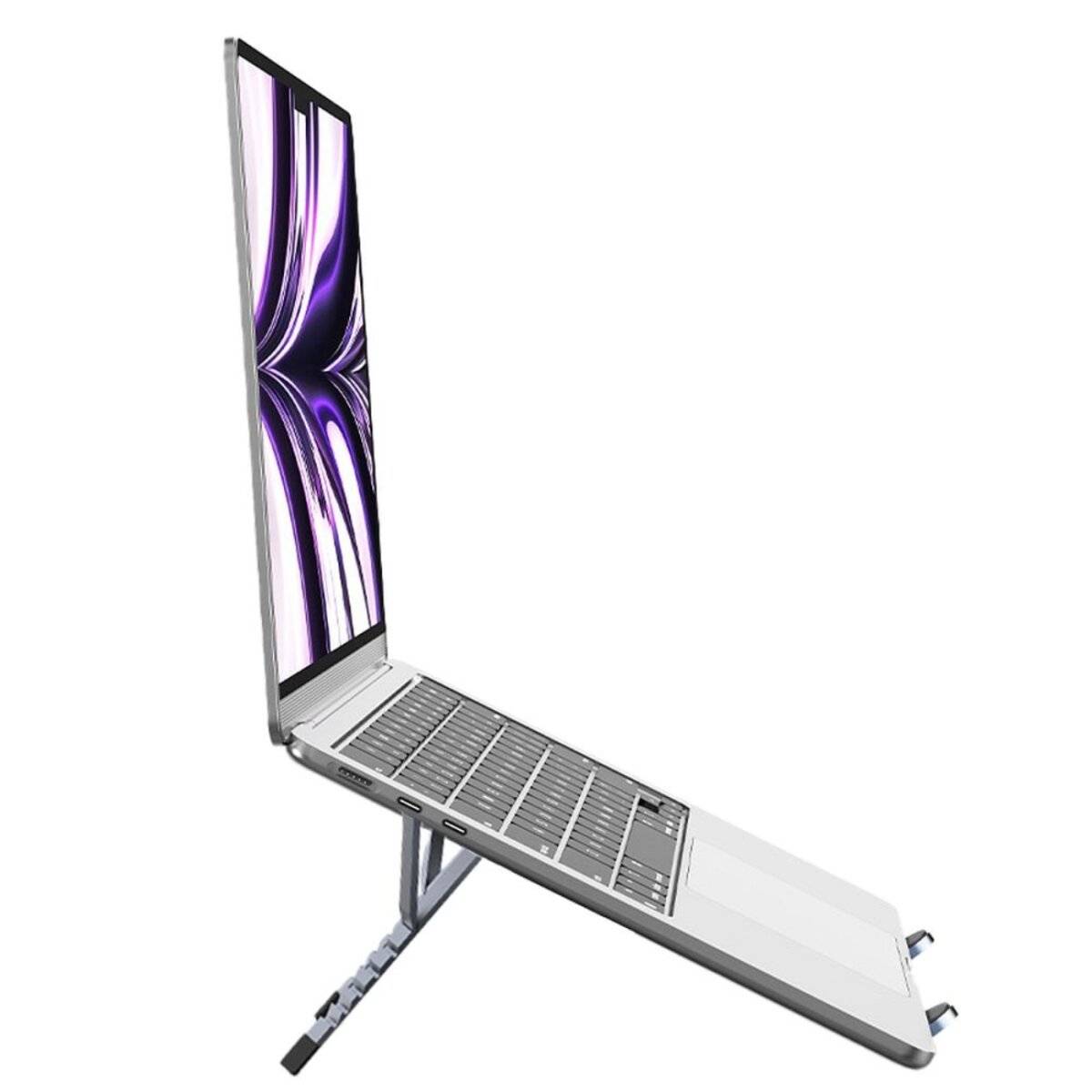 Forcell F-GRIP Fold Stand X Pro – Verstellbarer Laptop- und Tablet-Tischständer Grau-2