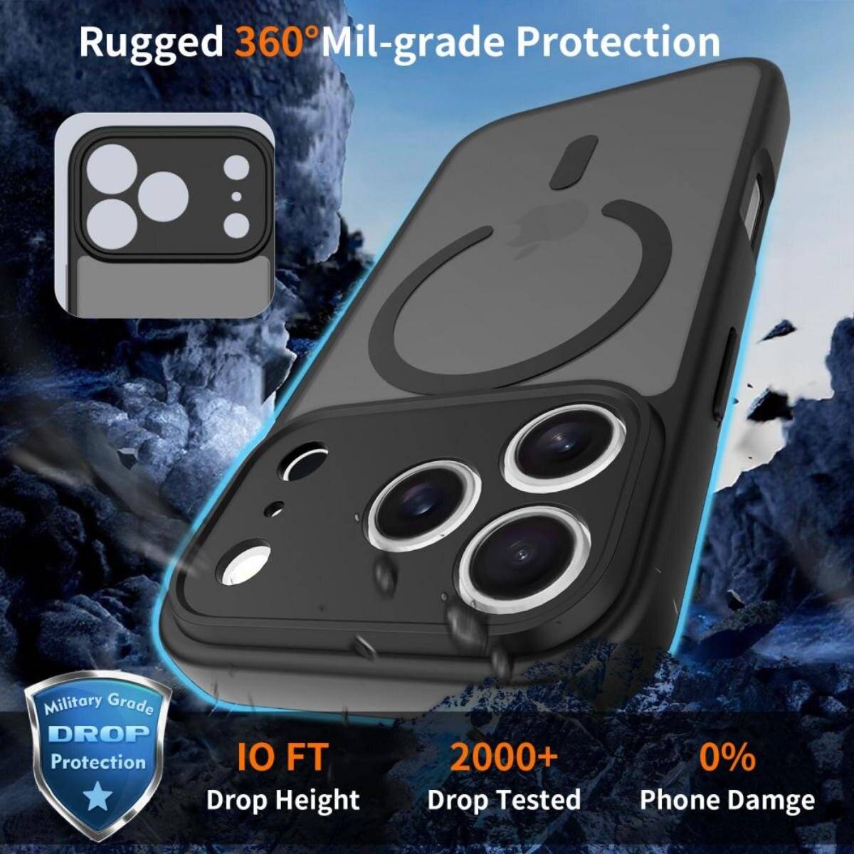 Tech-Protect BasicMag Handyhülle Case Kompatibel iPhone 17 Pro mit Magnetfunktion Mattschwarz-2