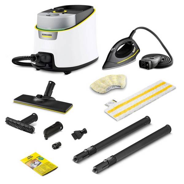 SC 4 Deluxe Iron (wei/schwarz, 2.250 Watt, mit Bodenreinigungsset EasyFix und Dampfdruck-Bgeleisen)
