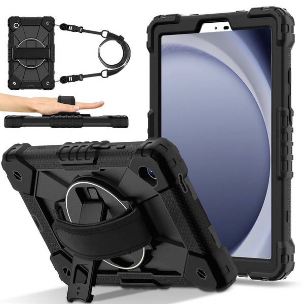 für Samsung Galaxy Tab A11 Hybrid Halter & Schultergurt Schwarz