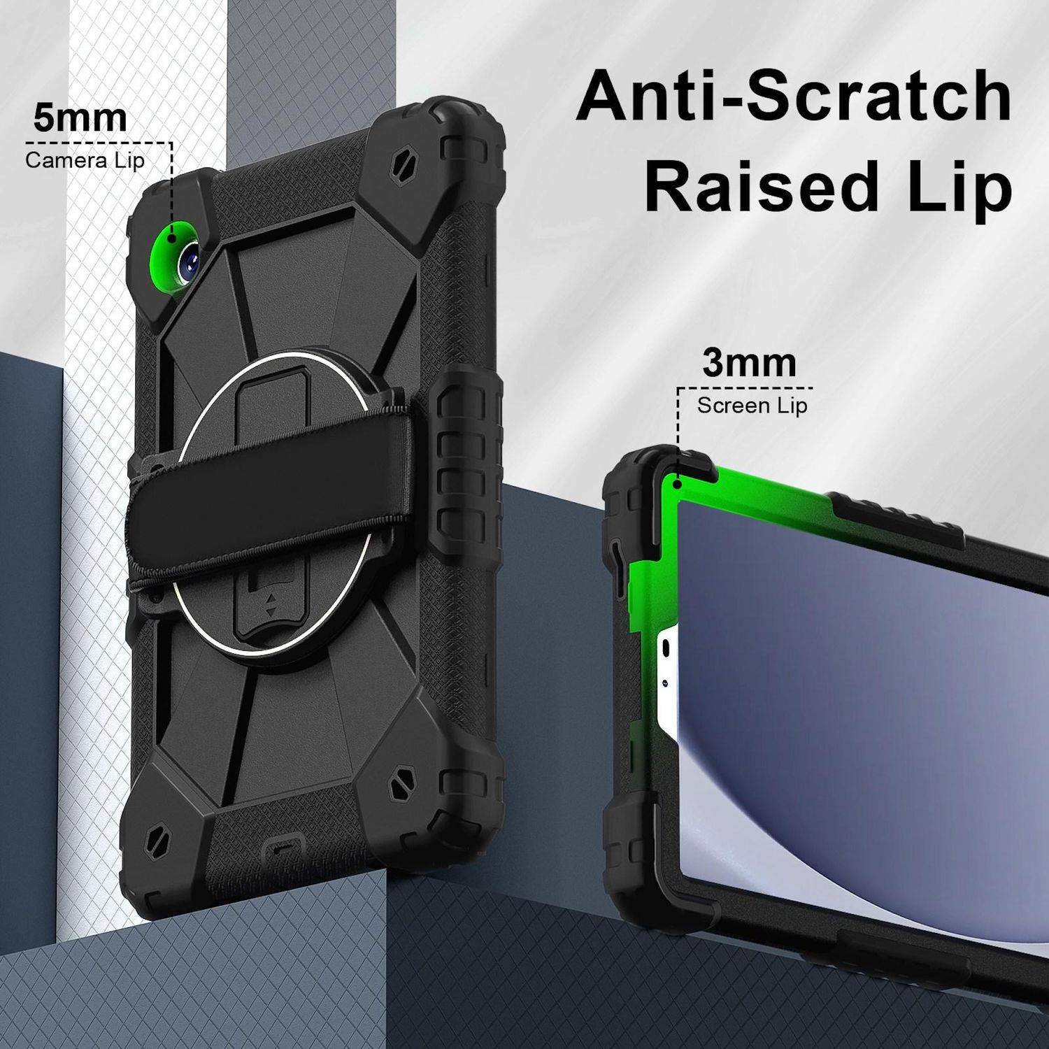für Samsung Galaxy Tab A11 Hybrid Halter & Schultergurt Schwarz-3