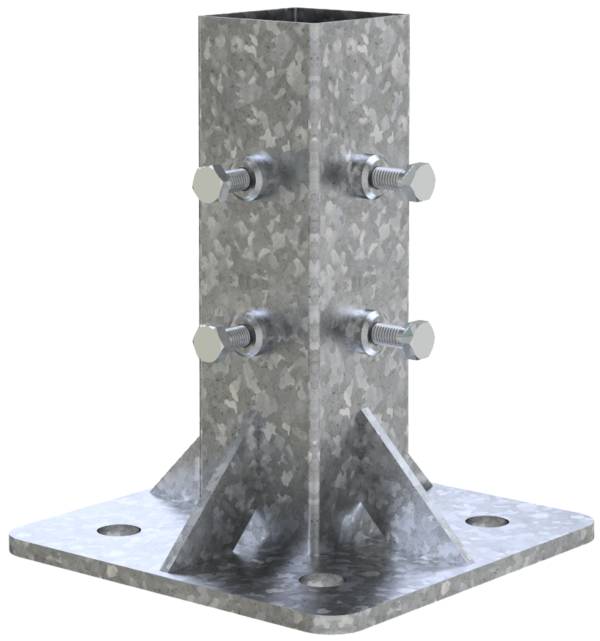 Schake 3F120-1 Adaptierung für Beton-Aufstellvorrichtung nicht klappbar, Rundrohr kann bis zur Adapterplatte eingelassen